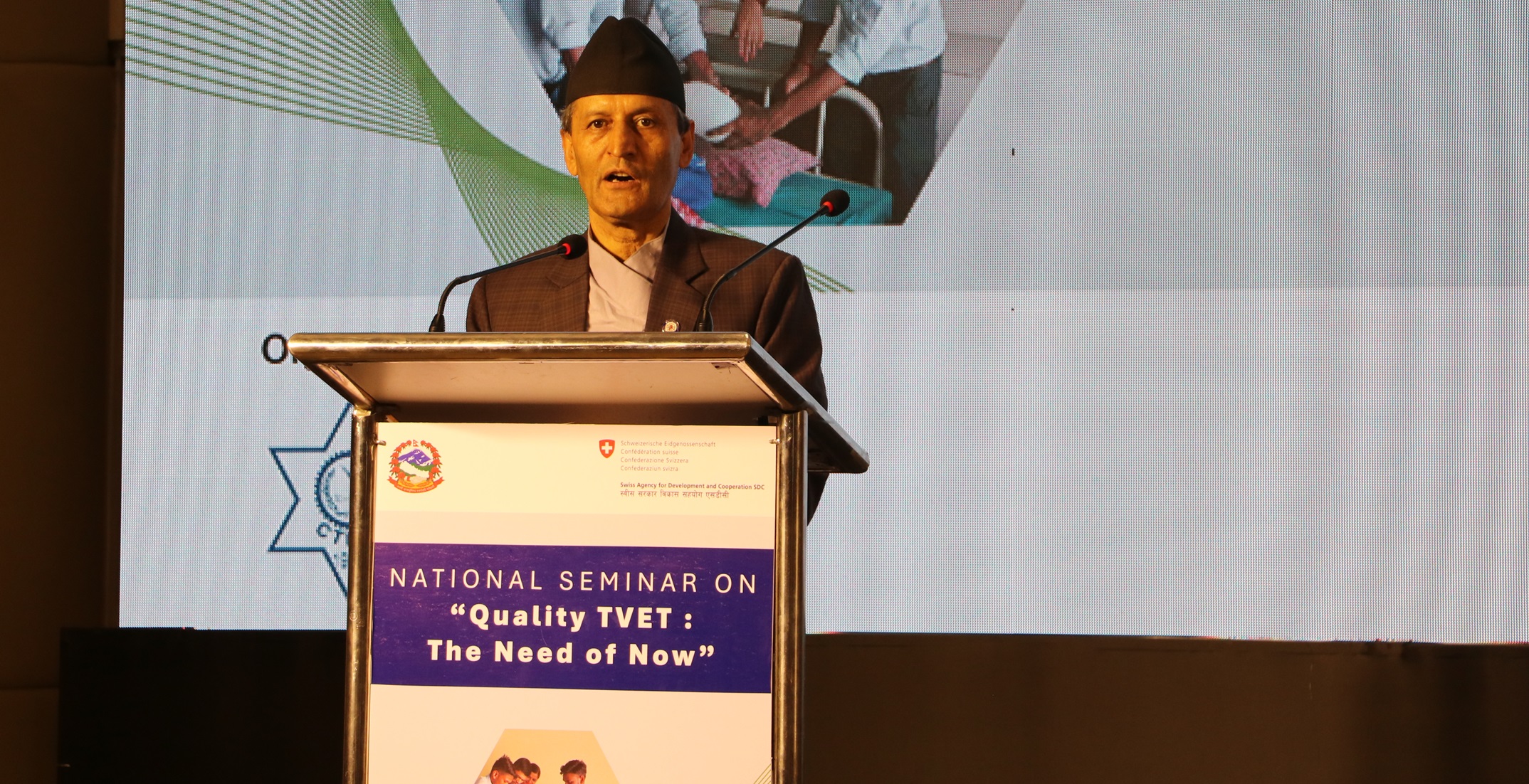 Member Secretary, Er. Mahesh Bhattarai address the National Seminar on "Quality TVET: The Need of Now"